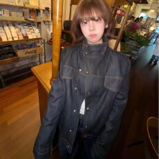 批发美式复古高级感黑色牛仔<b class='q'>外套</b>女设计感小众宽松百搭休闲通勤上衣潮