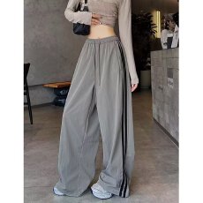 批发美式拼接工装裤女春秋季新款爆款休闲侧边条阔腿裤<b class='q'>潮</b>牌宽松运动裤