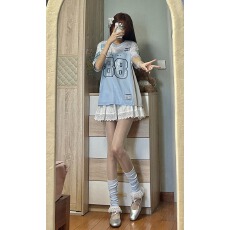批发复古无忧网眼爆闪88短袖球衣系列潮牌美式<b class='q'>嘻哈</b>V领上衣女男夏季<b class='q'>T</b><b class='q'>恤</b>