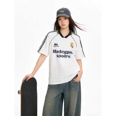 美式凉感缎面运动短袖POLO翻领球衣男女情侣夏装潮牌T恤