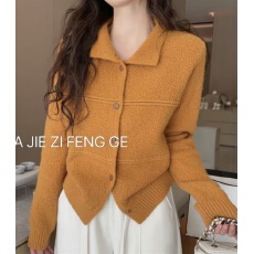 批发秋冬韩版立领可翻领毛针织<b class='q'>开衫</b><b class='q'>女</b>高级感气质百搭毛衣外套