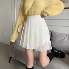 批发(网纱款+<b class='q'>安全</b><b class='q'>裤</b>+拉链）百褶裙JK制服裙子a字半身裙春夏季短裙秋冬