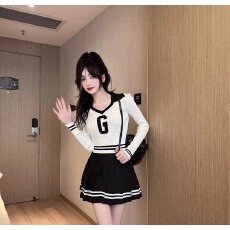 批发(条纹+安全裤+拉链+纽扣）百褶裙JK制服裙子半身裙春夏季短裙秋冬