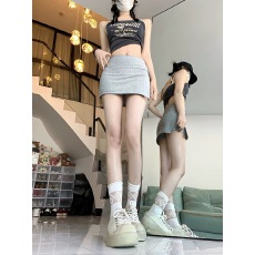批发针织棉罗马小众开叉裙制服包臀裙半身裙春夏短裙秋<b class='q'>冬</b>运动裙裤秋<b class='q'>冬</b>