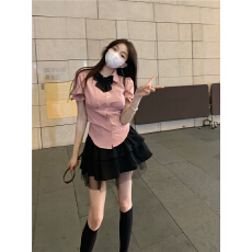 批发后全松紧腰+绑带<b class='q'>网纱</b><b class='q'>裙</b>JK制服<b class='q'>裙</b>子a字蓬蓬半身<b class='q'>裙</b>春夏季短<b class='q'>裙</b>秋冬季