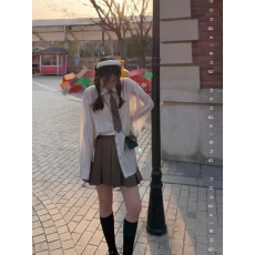 批发好质量条纹插肩袖防晒衬衫上衣女春夏秋<b class='q'>冬</b>季外套宽松制服长袖衬衣