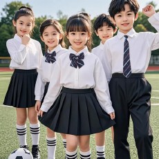 批发长袖衬衫+酷丝棉新款小中大儿童白色衬衣小学生<b class='q'>男</b>女孩衬衫校服夏