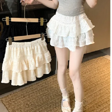 批发蛋糕裙+安全裤+松紧腰半身裙小众设计感A字裙法式蓬蓬蛋糕短裙<b class='q'>冬</b>