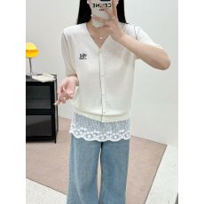 批发2026夏季桑蚕丝天丝针织衫开衫短袖女欧货刺绣小狗薄款<b class='q'>中袖</b>t恤夏