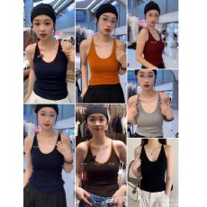 批发撞色磨毛螺纹撞色挂脖吊带工字型带胸垫美背吊带<b class='q'>文胸</b>一体内搭打底