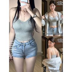 批发低领深V小<b class='q'>吊带</b>内搭外穿带胸垫背心加厚内衣女小胸聚拢超厚8cm上衣