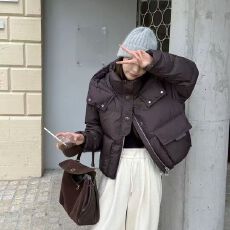 批发官图<b class='q'>韩版</b>时尚羽绒棉服女港风冬季小个子保暖百搭棉衣外套现货款