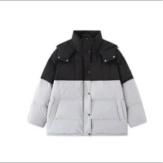 批发官图韩系小个子撞色棉衣女冬季慵懒风设计感连帽<b class='q'>羽绒服</b>外套现货款