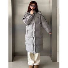 批发官图黑色<b class='q'>羽绒服</b>女中长款冬季学院风加厚棉衣棉袄连帽面包服现货款