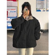 批发官图美式街头立领羽绒棉服女冬季新款百搭加厚保暖情侣外套现货款