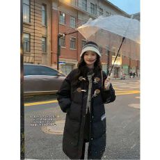 批发官图花栗鼠小姐现货牛角包2.0新款韩系立领中长款棉衣外套现货款