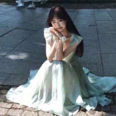 批发原版做法有内里法式小飞袖<b class='q'>连衣裙</b>女高级感气质长裙收腰显瘦仙女裙