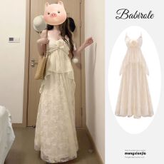 批发原版做法有内里艾日秀法式温柔<b class='q'>吊带裙</b>套装欧若老钱风<b class='q'>蕾丝</b>雪纺女裙