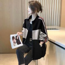 批发<b class='q'>外套</b>休闲2025年气质新款长袖春秋季上衣拉链<b class='q'>女装</b>宽松时尚百搭韩版