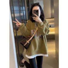 批发时尚中长款假两件圆领卫衣女春秋新款2025爆款小个子今年流行女装