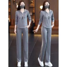 批发2025<b class='q'>春</b>秋季新款运动套装女时尚减龄卫衣气质连帽运动服显瘦两件套