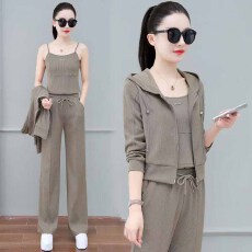 批发时尚阔腿裤套装女2025<b class='q'>春</b>秋季新款卫衣整套搭配长裤显瘦休闲三件套