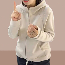 批发2025年春秋季新款女士短外套<b class='q'>卫衣</b><b class='q'>开衫</b>拉链女装爆款连帽简约上衣潮