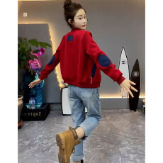 批发2025年春秋装新款补丁拼色长袖卫衣女<b class='q'>外套</b>宽松百搭时尚<b class='q'>棒球</b>服上衣