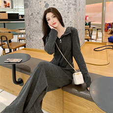 深灰色休闲运动套装2025春秋季新款女装高级感气质减龄时尚两件套