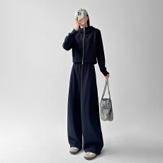 批发气质运动休闲套<b class='q'>装</b>女2025春秋季宽松显瘦<b class='q'>时尚</b>减龄连帽卫衣两件套潮