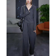 批发高级感运动风套<b class='q'>装</b>女2025春秋季欧货连帽卫衣直筒阔腿<b class='q'>裤</b><b class='q'>时尚</b>两件套