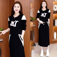批发春秋季新款<b class='q'>韩版</b>卫衣半身裙两件套女士服装休闲2025年时尚套装简约