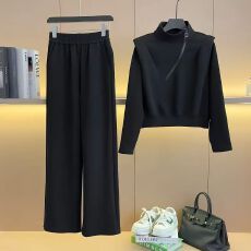 两件套气质显瘦卫衣运动套装女2025春秋阔腿裤休闲洋气欧货高级感