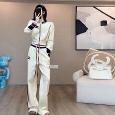 批发简约休闲女装<b class='q'>运动</b>套装两件套卫衣连帽直筒裤新款2025年小众春秋季