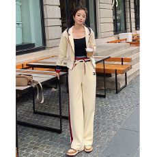 批发<b class='q'>运动</b>套装两件套直筒裤简约卫衣新款连帽春秋季2025年休闲小众女装