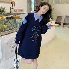 批发宽松外穿洋气2025新款卫衣裙休闲春秋中长款欧货<b class='q'>时尚</b>大码女装百搭