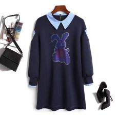 批发卫衣裙春秋女装外穿宽松新款<b class='q'>时尚</b>大码洋气百搭休闲中长款欧货2025