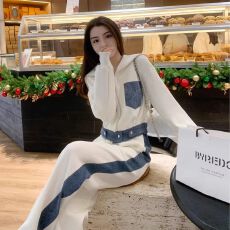 批发春秋季两件套休闲新款流行减龄牛仔拼接学院风女装2025年运动套装