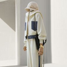 批发2025年流行学院风春秋季牛仔拼接两件套休闲女装运动套装减龄新款