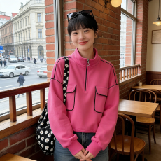 春秋季女装减龄百搭简约立领2026欧货设计感外套宽松卫衣显瘦通勤