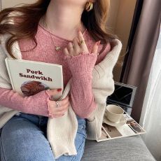 批发十三行质量针织打底衫女2025秋冬新款修身内搭显瘦洋气高级感上衣