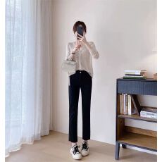 批发爆款圆领针织开衫纯色百搭防晒服外搭显瘦春季长袖t恤欧货上衣女