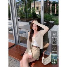 批发<b class='q'>宽松</b>慵懒镂空针织防晒开衫女夏季薄新款外套百搭空调长袖冰丝上衣