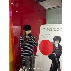 批发美式复古条纹学院麻花针织衫休闲修身秋冬时尚长袖打底上衣
