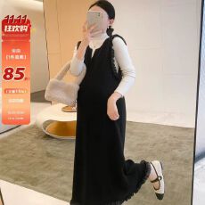 批发1. 2025秋冬新款 法式复古叠穿<b class='q'>连衣裙</b> 白高领内搭+黑丝绒背心裙