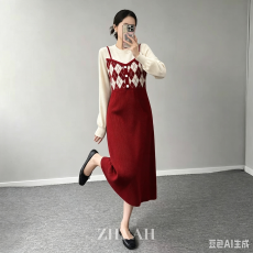 批发收腰 A 版校园风连衣裙