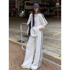 批发<b class='q'>运动服</b>套装女夏季学生宽松<b class='q'>显瘦</b>时尚短袖长裤休闲两件套跑步潮