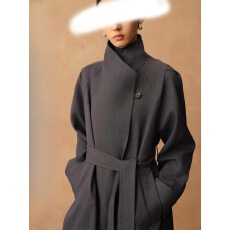 批发新款秋冬长大衣罗伊斯湖畔两穿TR斜纹大气翻领系带长款风衣<b class='q'>外套</b>