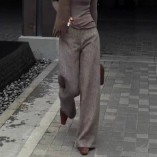 批发宽松bf慵懒感显瘦百搭阔腿裤秋冬新款休闲高腰气质复古直筒拖地裤