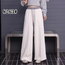 批发新款休闲裤慵懒舒适腰头撞色拼接宽松直筒裤休闲裤